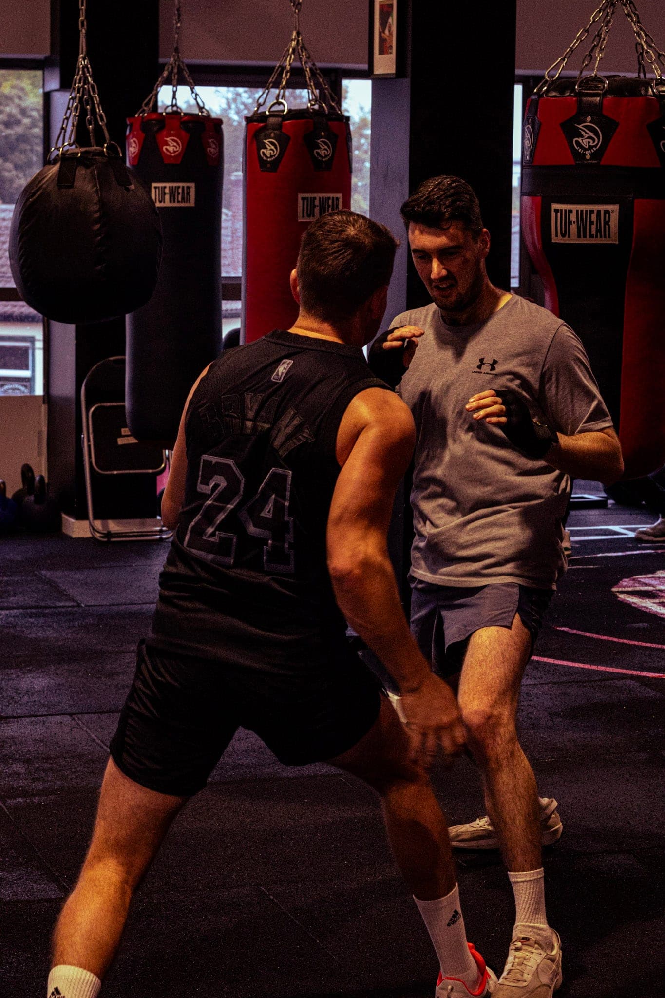 Boxing padwork session at Tough Glove